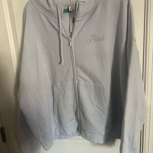 Light Blue Zip-Up Hoodie by Pink